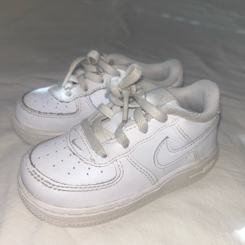 Nike White Leather Sneakers with Perforated Design